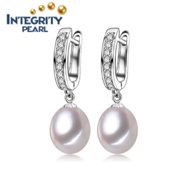 AAA 8-9mm Freshwater Drop Shape Beautiful High Quality Pearl Earring